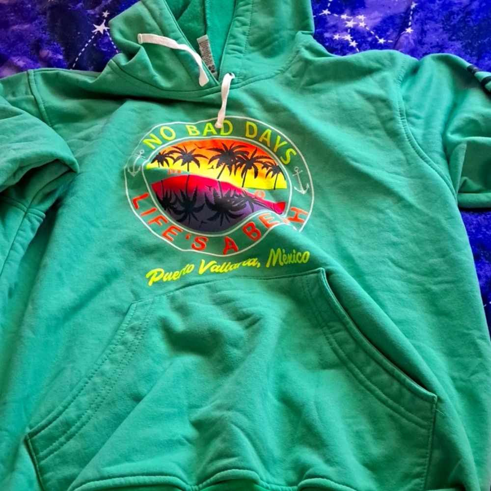 Blue and green and pink Mexico hoodie